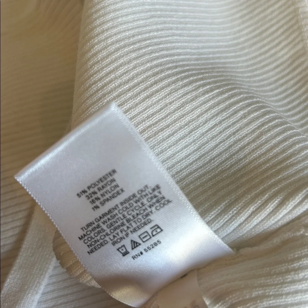 NWT Express White Ribbed Tie Around Crop Top Size Medium - Picture 8 of 9